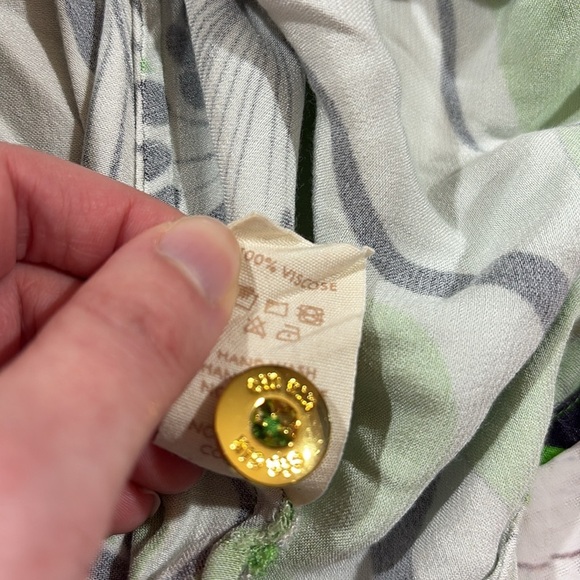 CIN CIN  Troppo Bowling Button Down Paisley Floral Shirt Fern - Picture 11 of 11